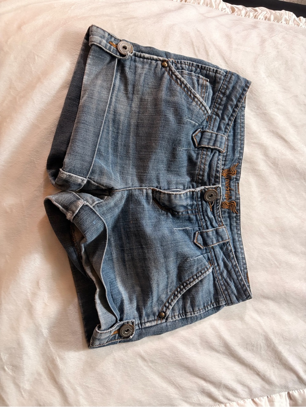 Freestyle Revolution Light Blue Washed Denim Cuffed Shorts